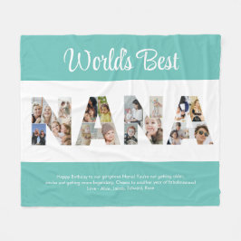 Nana Fotocollage Woord Knipsel Oma Verjaardag Fleece Deken