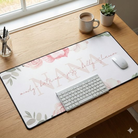 Nana Gepersonaliseerde Bloemen Desk Mat