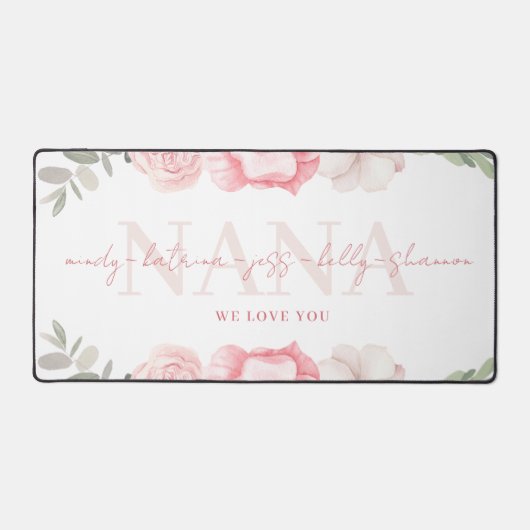 Nana Gepersonaliseerde Bloemen Desk Mat (Voorkant)