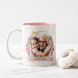 Nana Gift Moederdag Foto Grandchild Tweekleurige Koffiemok