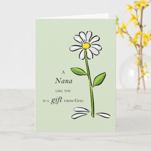 Nana Gift van God Daisy Religieuze Grootouders Kaart (Gele Bloem)