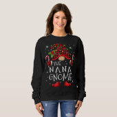 Nana Gnome Buffalo Plaid Matching Family Christmas Trui (Voorkant volledig)