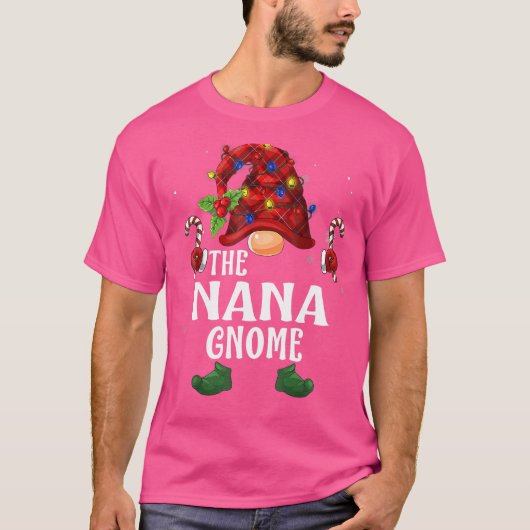 Nana Gnome Buffalo Pset Matching Family Kerstmis T-shirt (Voorkant)
