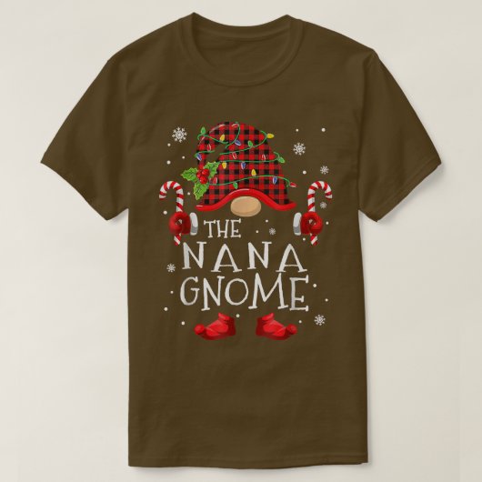 Nana Gnome Buffalo Pset Matching Family Kerstmis T-shirt (Design voorkant)