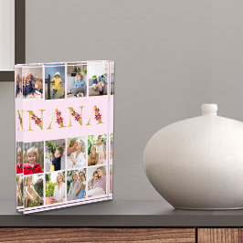 Nana Gold Floral Letters 12 Verticale fotocollage Fotoblokken