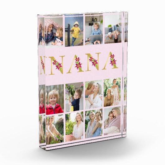 Nana Gold Floral Letters 12 Verticale fotocollage Fotoblokken (Links)