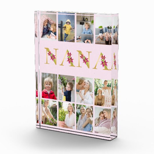 Nana Gold Floral Letters 12 Verticale fotocollage Fotoblokken (Rechts)