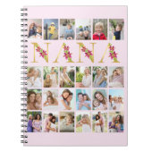Nana Gold Floral Letters 24 Verticale fotocollage Notitieboek (Voorkant)