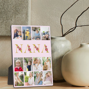 Nana Gold Flower Letters 12 Vertical Photo Collage Fotoplaat