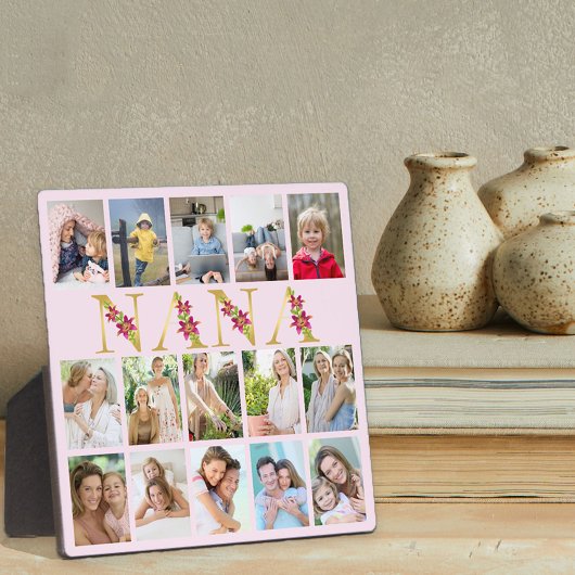 Nana Gold Letters 15 Verticale foto Collage Pink Fotoplaat
