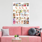 Nana Gold Letters 30 Verticale foto Collage Pink Canvas Afdruk (Insitu (Woonkamer))
