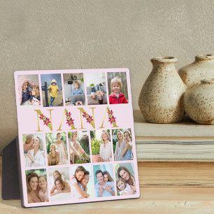 Nana Gouden Letters 15 Verticale Fotocollage Roze Fotoplaat