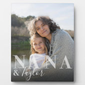 Nana & Grandchild Script Naam Foto Bewaren Fotoplaat (Voorkant)