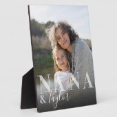 Nana & Grandchild Script Naam Foto Bewaren Fotoplaat (Zijkant)