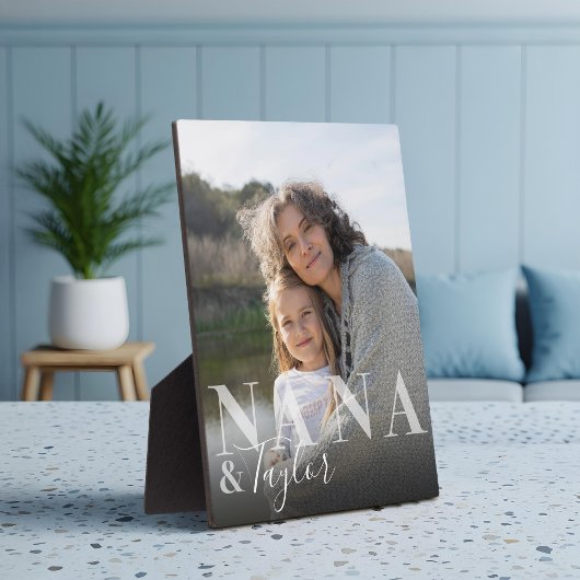 Nana & Grandchild Script Naam Foto Bewaren Fotoplaat