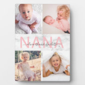 Nana Grandchildren Foto Collage Marble Blush Pink Fotoplaat (voorkant)