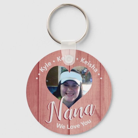 Nana Grandchildren Personalized We Love You Photo  Sleutelhanger (Voorkant)