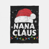 Nana Grandma Claus Christmas Lights Matching Famil Fleece Deken (Voorkant)