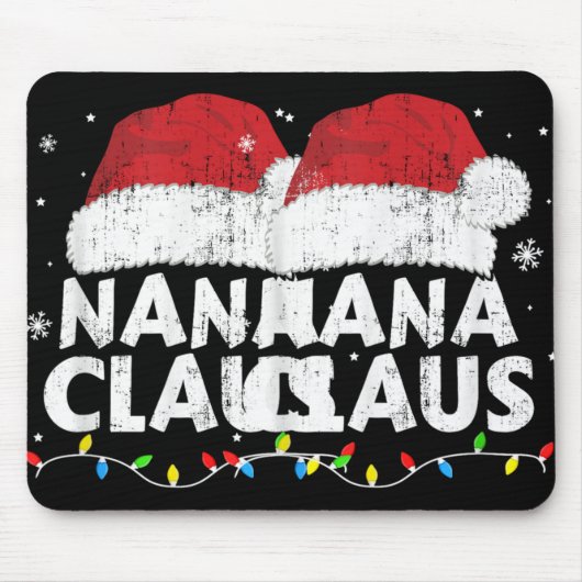 Nana Grandma Claus Christmas Lights Matching Famil Muismat (Voorkant)