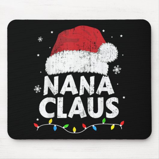 Nana Grandma Claus Christmas Lights Matching Famil Muismat (Voorkant)