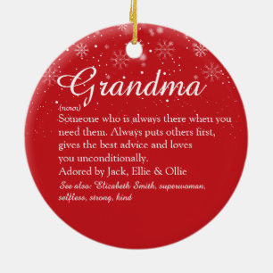 Nana Grandma Granny Definition Photo met Kerstmis Keramisch Ornament