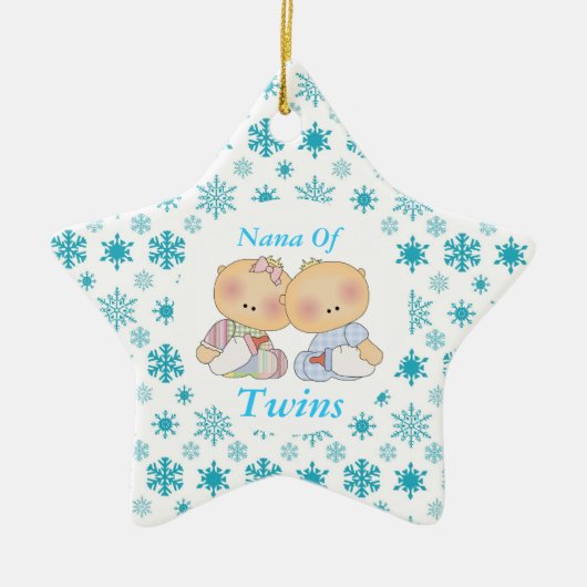 Nana Grandma of Twins Star Ornament Gift (Voorkant)