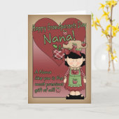Nana Grandparents Day Card - de Kleine Dame van Kaart (Gele Bloem)