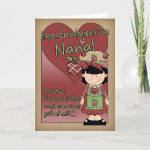 Nana Grandparents Day Card - de Kleine Dame van Kaart