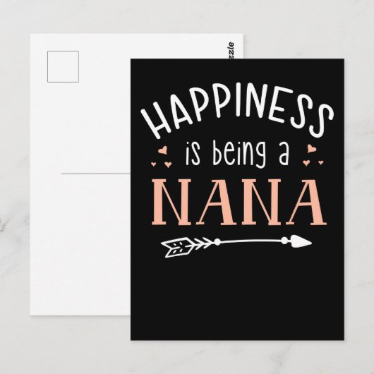 Nana Happiness Family Grandmoeder Love Briefkaart (Voorkant / Achterkant)