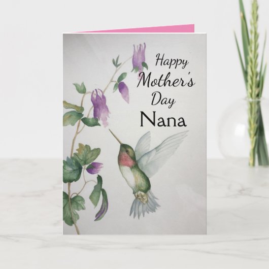 Nana Happy Moederdag Hummingbird Kaart (Voorkant)