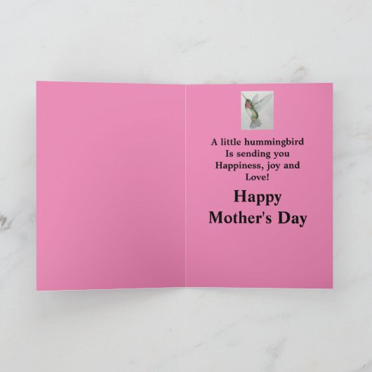 Nana Happy Moederdag Hummingbird Kaart (Binnen)