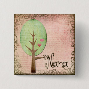 nana hart boom roze vierkante button 5,1 cm