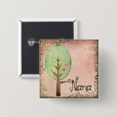 nana hartboom roze vierkante button 5,1 cm (Voorkant /achterkant)