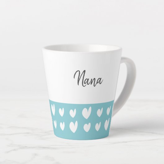 Nana Heart Turquoise Latte Mok (Rechterhoek)