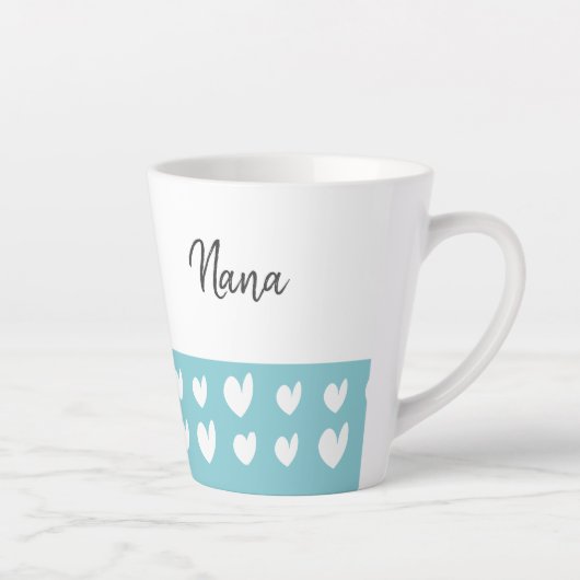 Nana Heart Turquoise Latte Mok (Rechts)