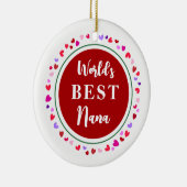 Nana Hearts Love Sign Datum kerstcadeautje Keramisch Ornament (Rechts)