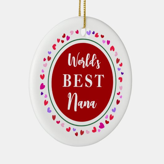 Nana Hearts Love Sign Datum kerstcadeautje Keramisch Ornament (Rechts)