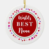 Nana Hearts Love Sign Datum kerstcadeautje Keramisch Ornament (Voorkant)