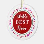 Nana Hearts Love Sign Datum kerstcadeautje Keramisch Ornament (Links)