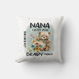 Nana I Love You Beary Much - Gepersonaliseerde naa Kussen