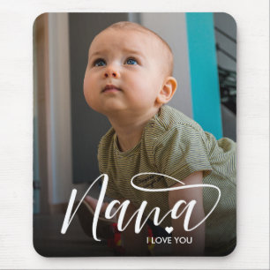 Nana I Love You Typography Foto Muismat