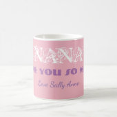 "Nana, ik hou zoveel van je" Gepersonaliseerd Wit/ Koffiemok (Center)