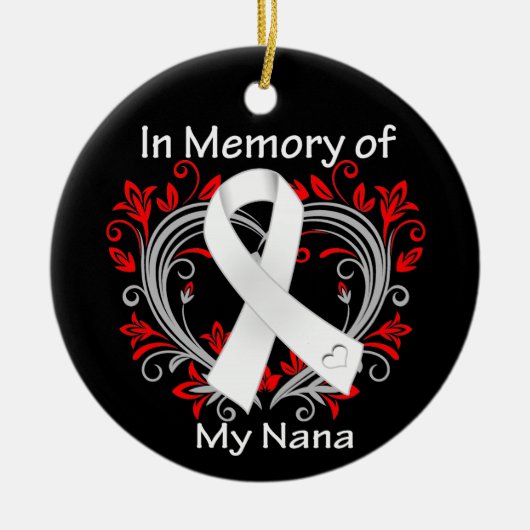 Nana - In Memory Lung Cancer Heart Keramisch Ornament (Voorkant)