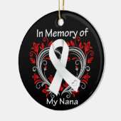 Nana - In Memory Lung Cancer Heart Keramisch Ornament (Links)