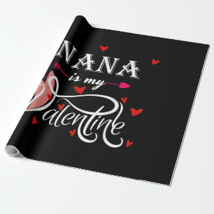 Nana is mijn Valentijn Valentijnsdag Grandson Cadeaupapier