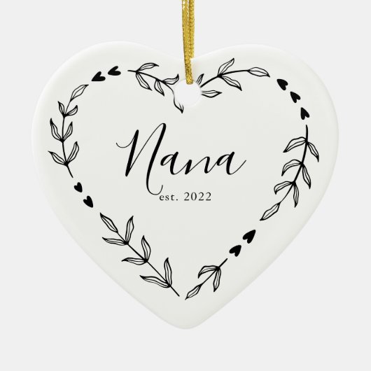 Nana Jaar Oprichting Kerst Keramiek Ornament (Voorkant)