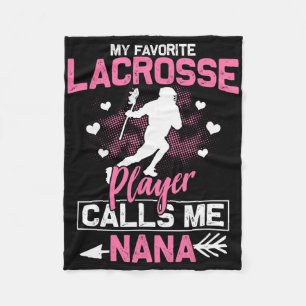 Nana Lacrosse Spel Mijn favoriete Lacrosse Speler Fleece Deken