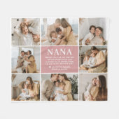 Nana Letter Custom Personalized Fleece Blanket Deken (Voorkant (Horizontaal))