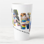 NANA Letter Cutout 4 Photo Collage Personated Latte Mok (Voorkant)