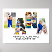 NANA Letter Cutout Photo Collage Grandkids Name Poster (Voorkant)